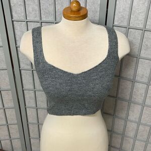 Dynamite Sweater Sleeveless Tank Top, Grey, Size Small